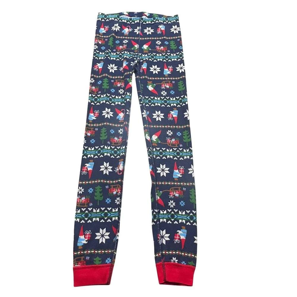 Hanna Andersson Christmas Gnome Pajama Pants Boy 14 160cm Organic Cotton Navy